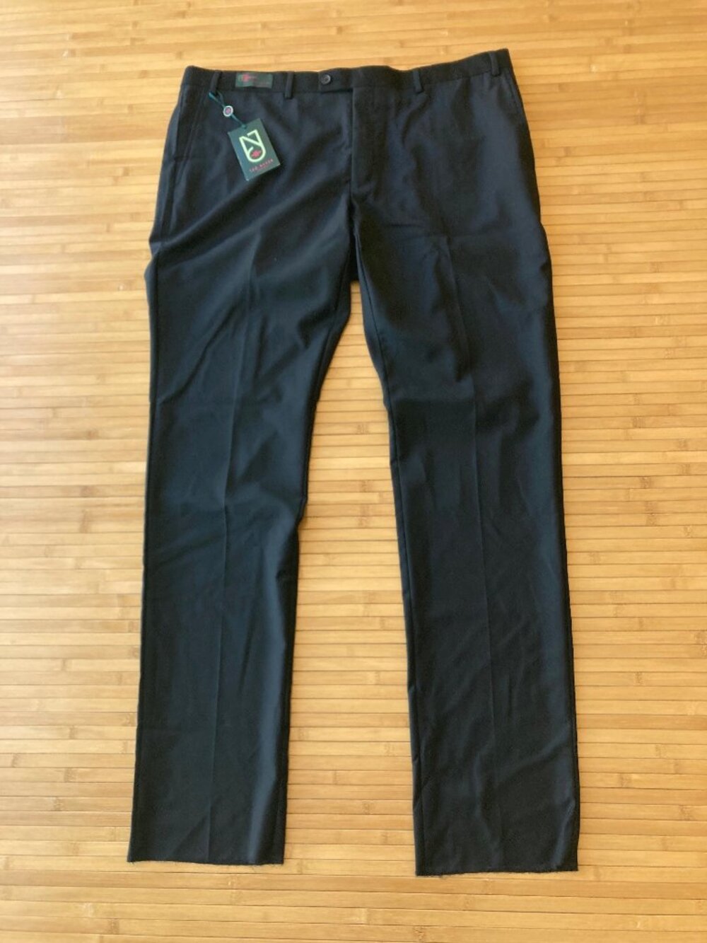 Ted Baker London No Ordinary Joe Joey 100% Wool Pants Unhemmed Mens 42 Black NWT